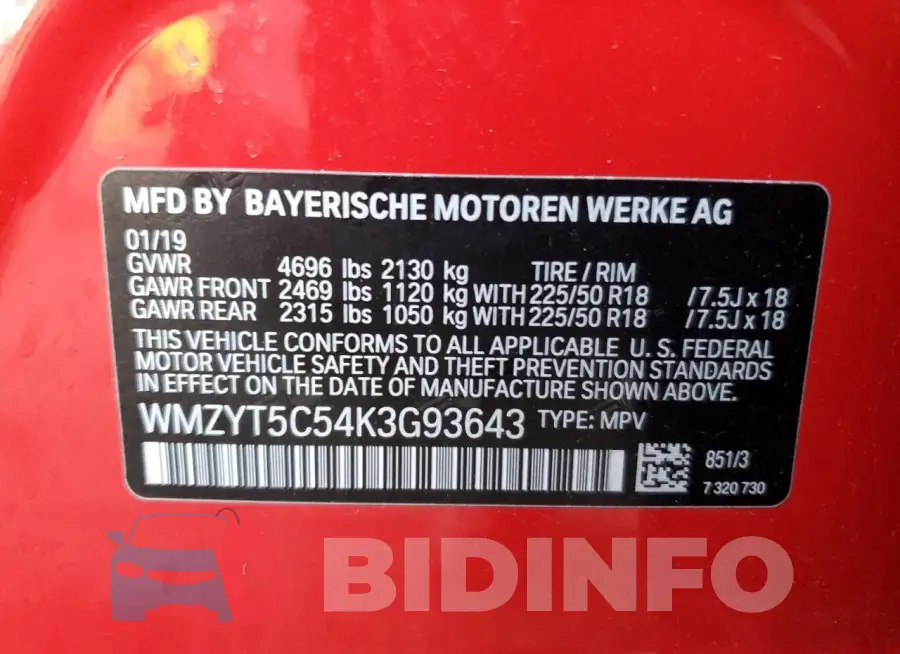 WMZYT5C54K3G93643 Photo# 12