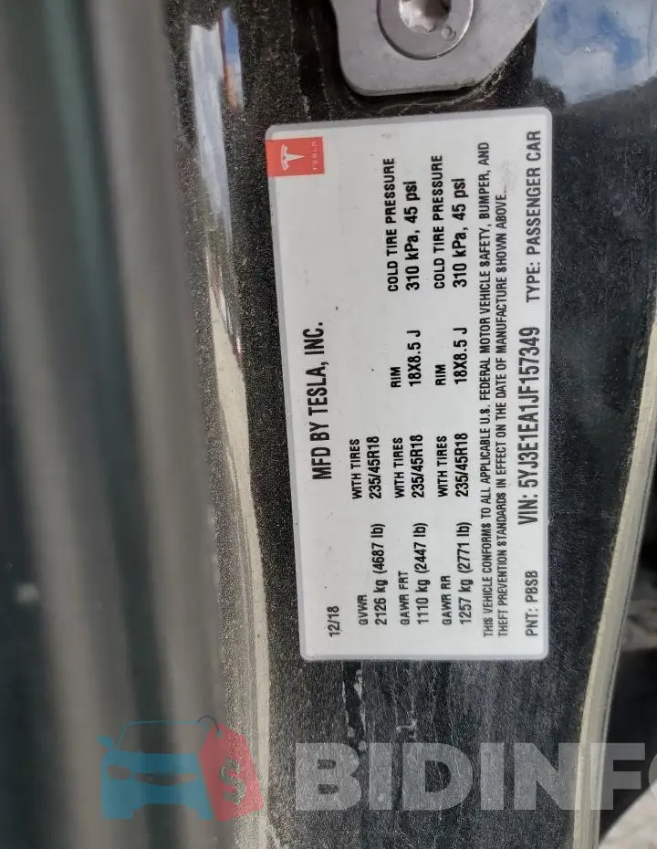5YJ3E1EA1JF157349 Photo# 12