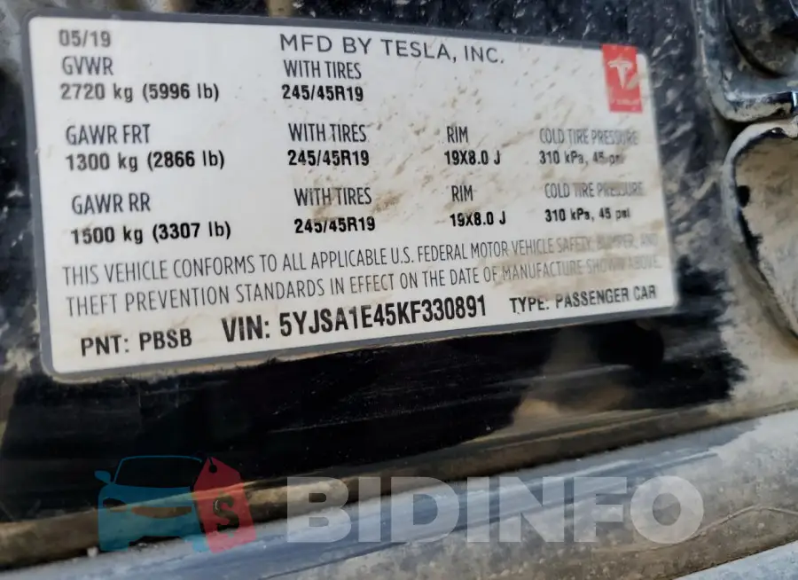 5YJSA1E45KF330891 Photo# 13