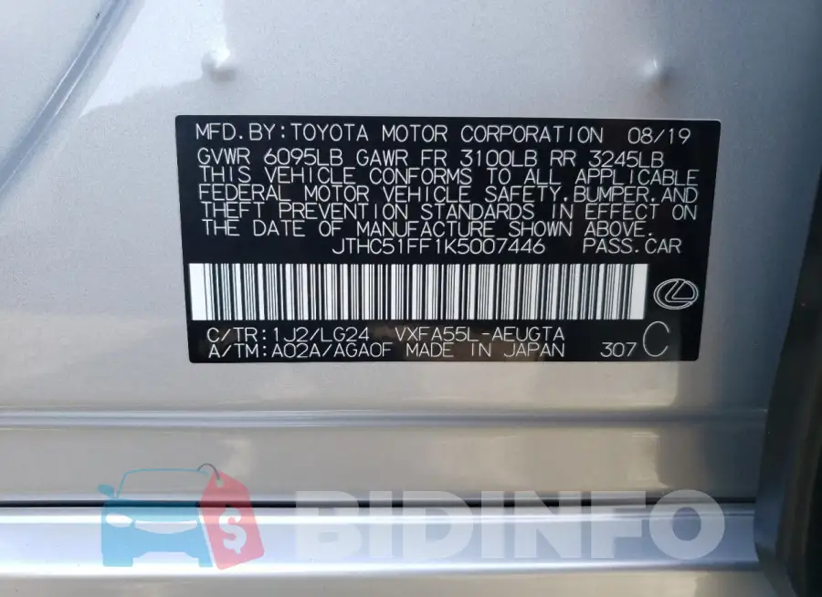 JTHC51FF1K5007446 Photo# 12