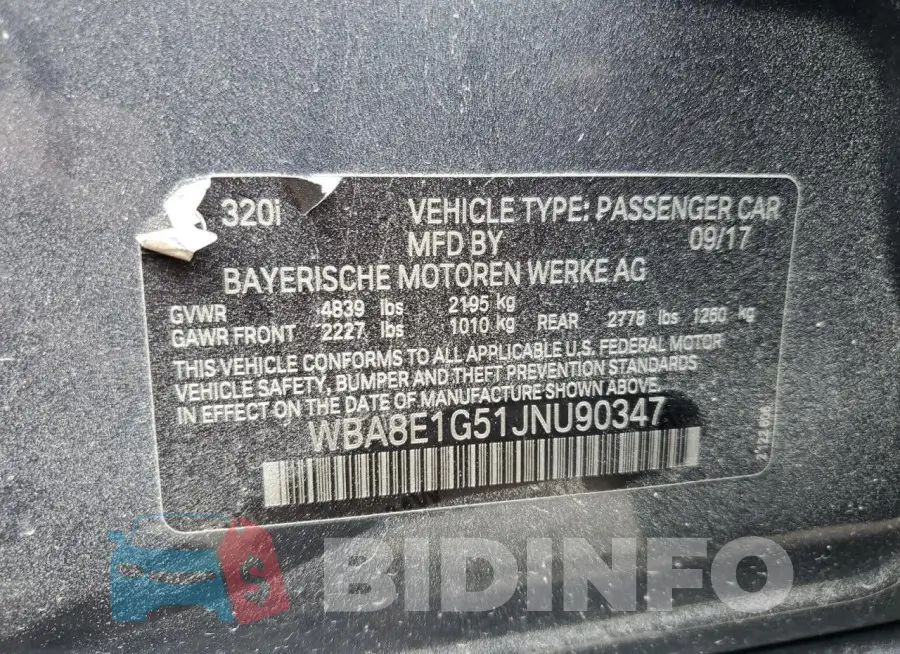 WBA8E1G51JNU90347 Photo# 12