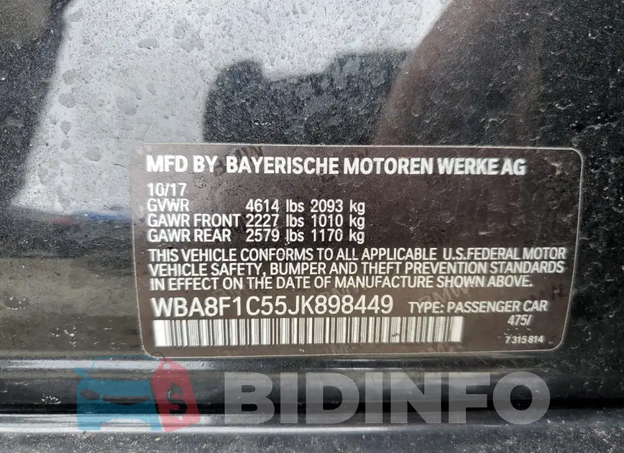 WBA8F1C55JK898449 Photo# 12