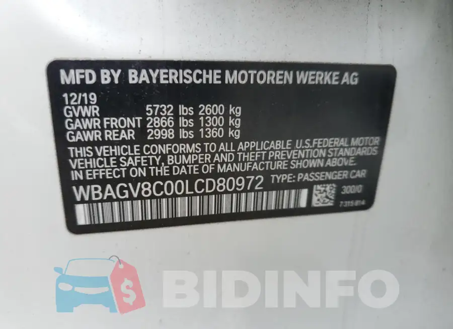 WBAGV8C00LCD80972 Photo# 12