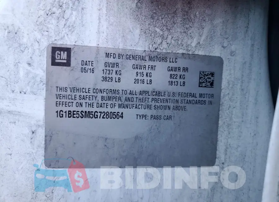 1G1BE5SM5G7280564 Photo# 12