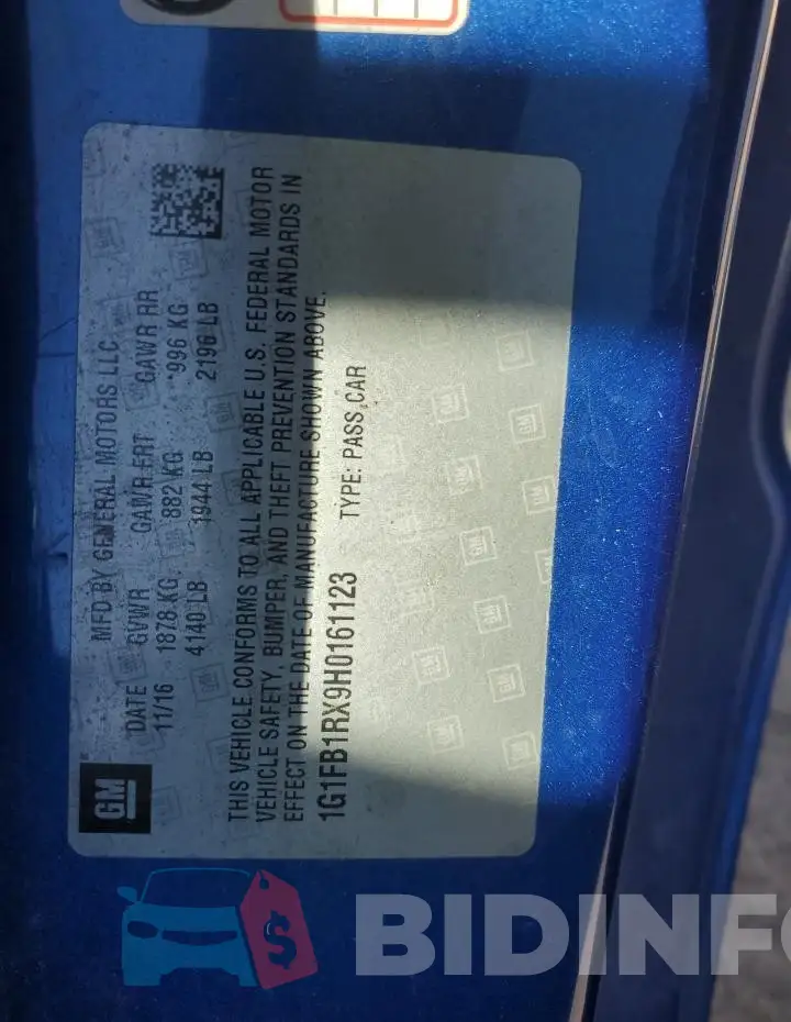 1G1FB1RX9H0161123 Photo# 12