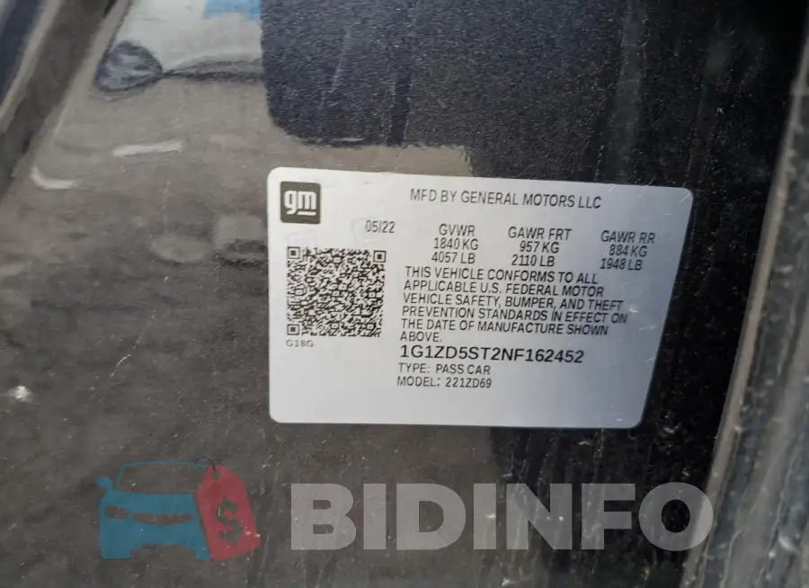 1G1ZD5ST2NF162452 Photo# 13