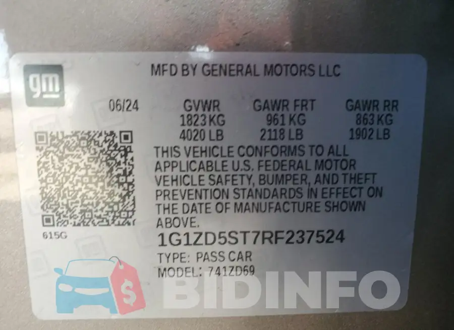 1G1ZD5ST7RF237524 Photo# 12