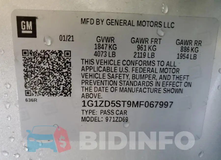 1G1ZD5ST9MF067997 Photo# 13