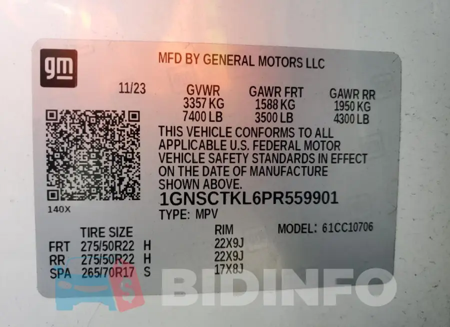1GNSCTKL6PR559901 Photo# 14