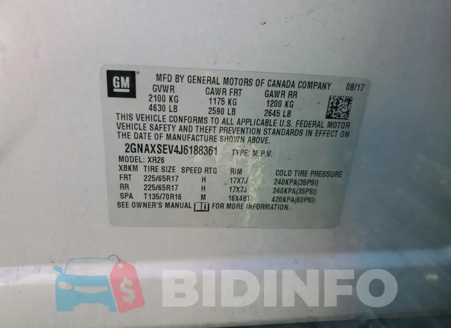 2GNAXSEV4J6188361 Photo# 13