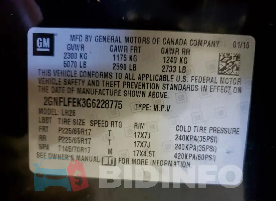 2GNFLFEK3G6228775 Photo# 13