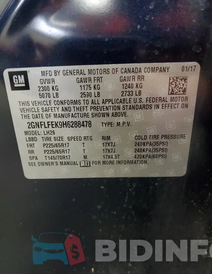 2GNFLFEK9H6288478 Photo# 12