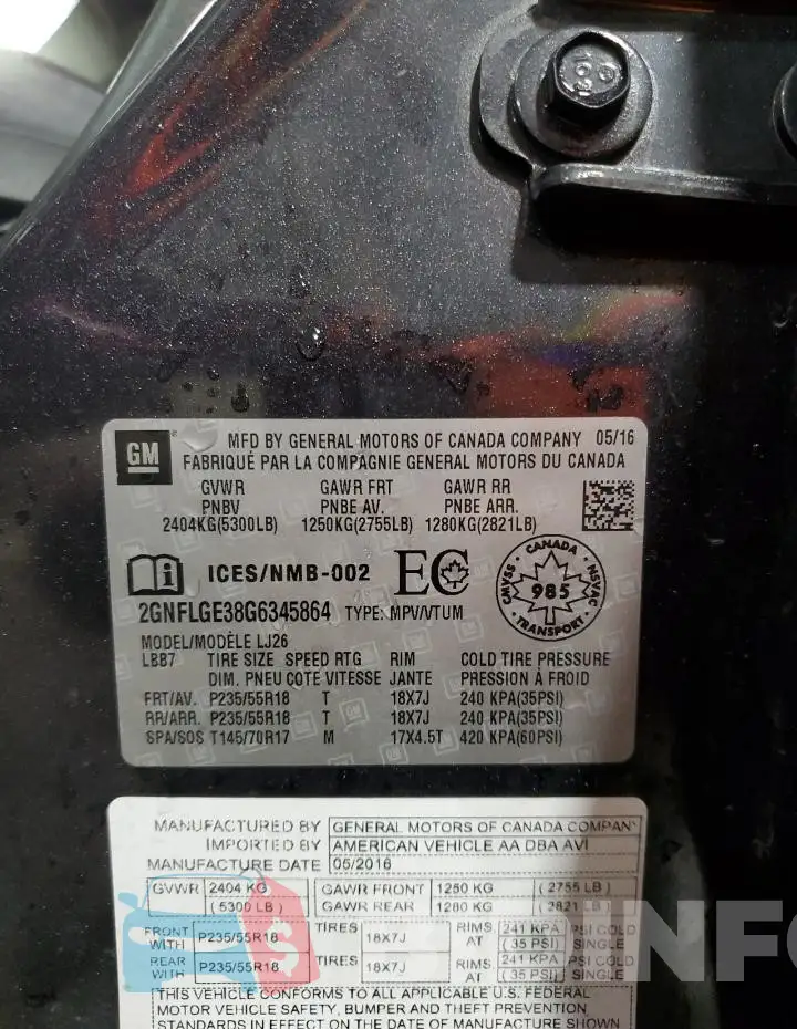 2GNFLGE38G6345864 Photo# 13