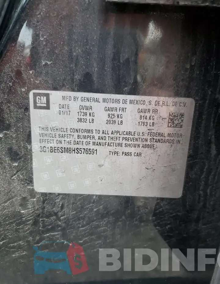 3G1BE6SM8HS576591 Photo# 12