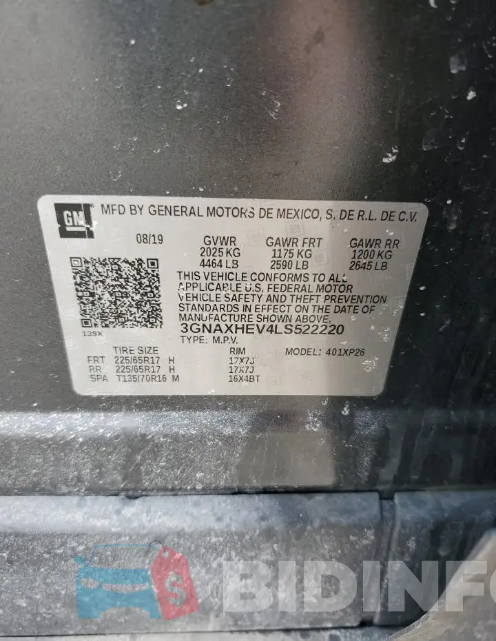 3GNAXHEV4LS522220 Photo# 14