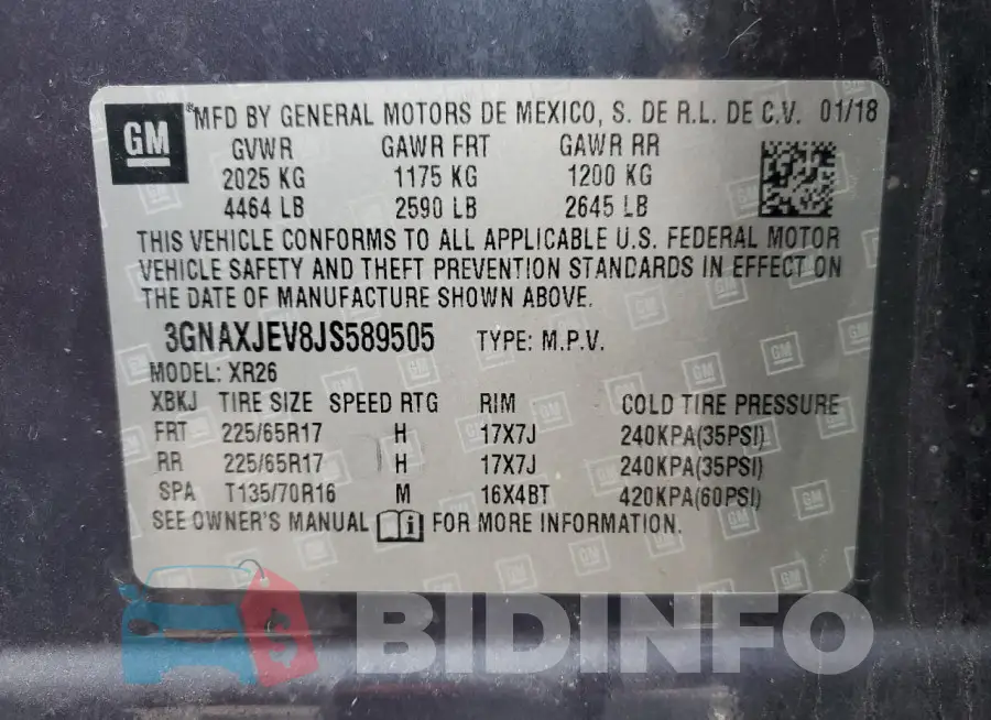 3GNAXJEV8JS589505 Photo# 14