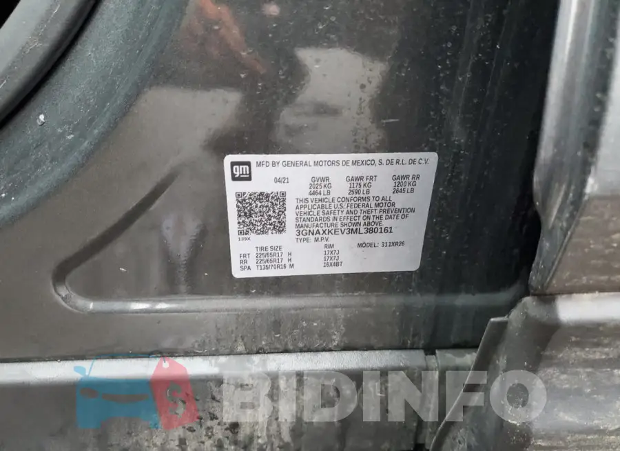 3GNAXKEV3ML380161 Photo# 13