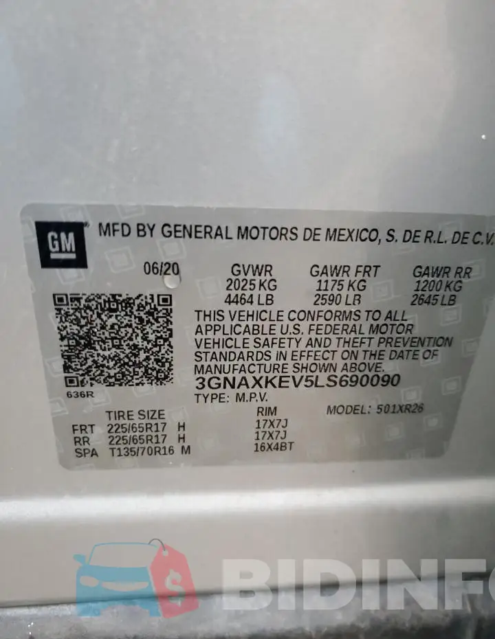 3GNAXKEV5LS690090 Photo# 13