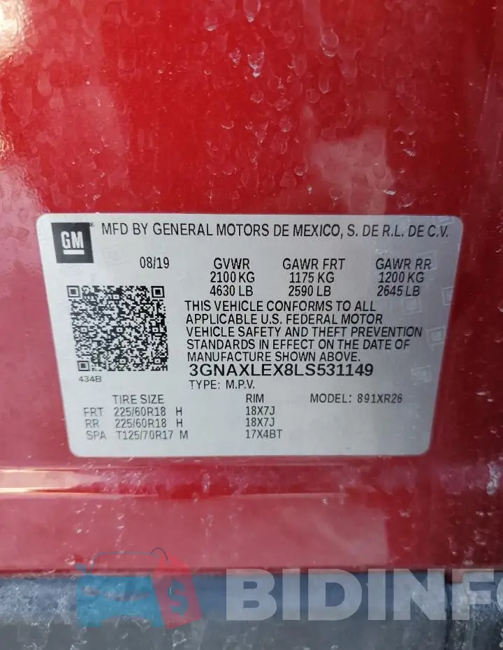 3GNAXLEX8LS531149 Photo# 13