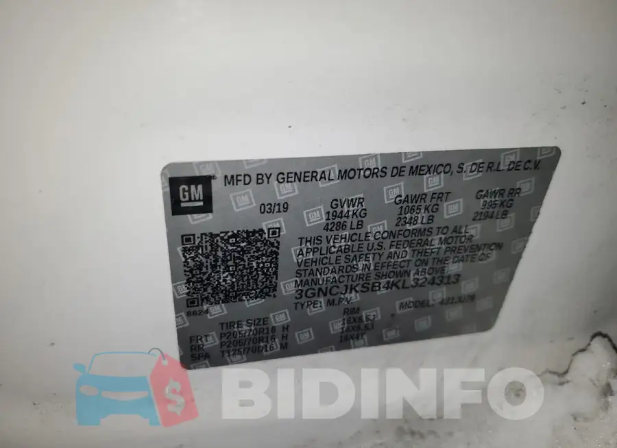 3GNCJKSB4KL324313 Photo# 13