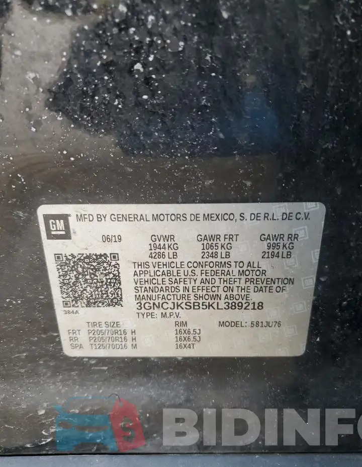 3GNCJKSB5KL389218 Photo# 13