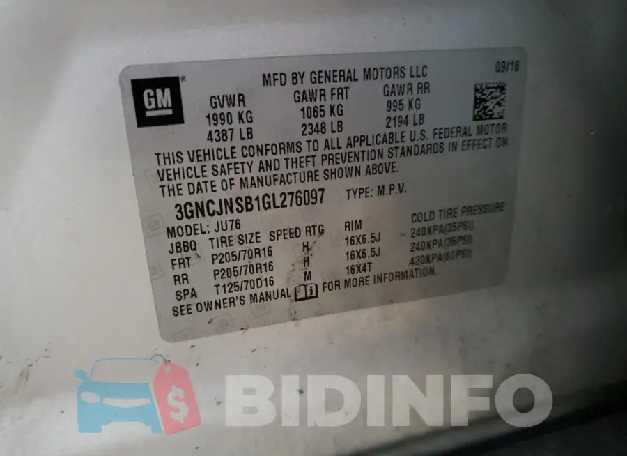 3GNCJNSB1GL276097 Photo# 13