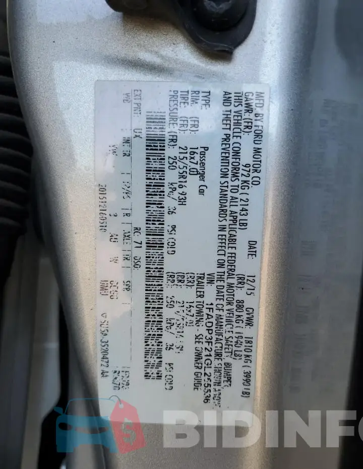 1FADP3F21GL255536 Photo# 12