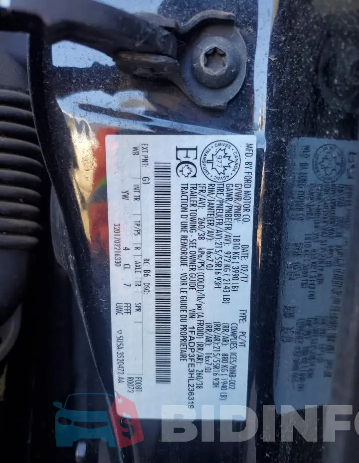 1FADP3FE3HL236319 Photo# 12