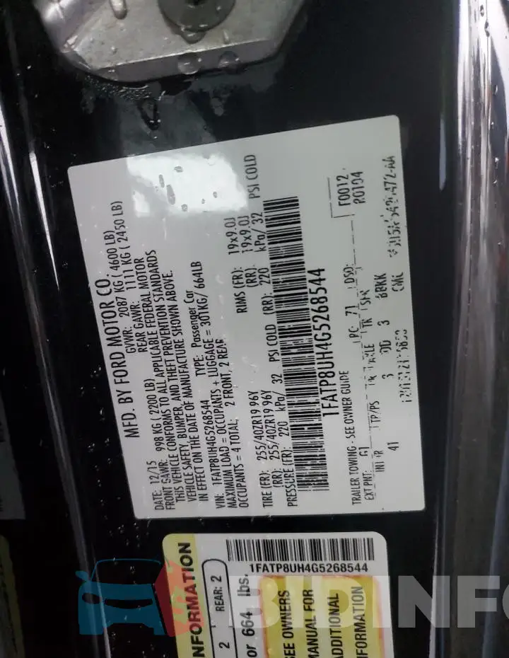 1FATP8UH4G5268544 Photo# 13