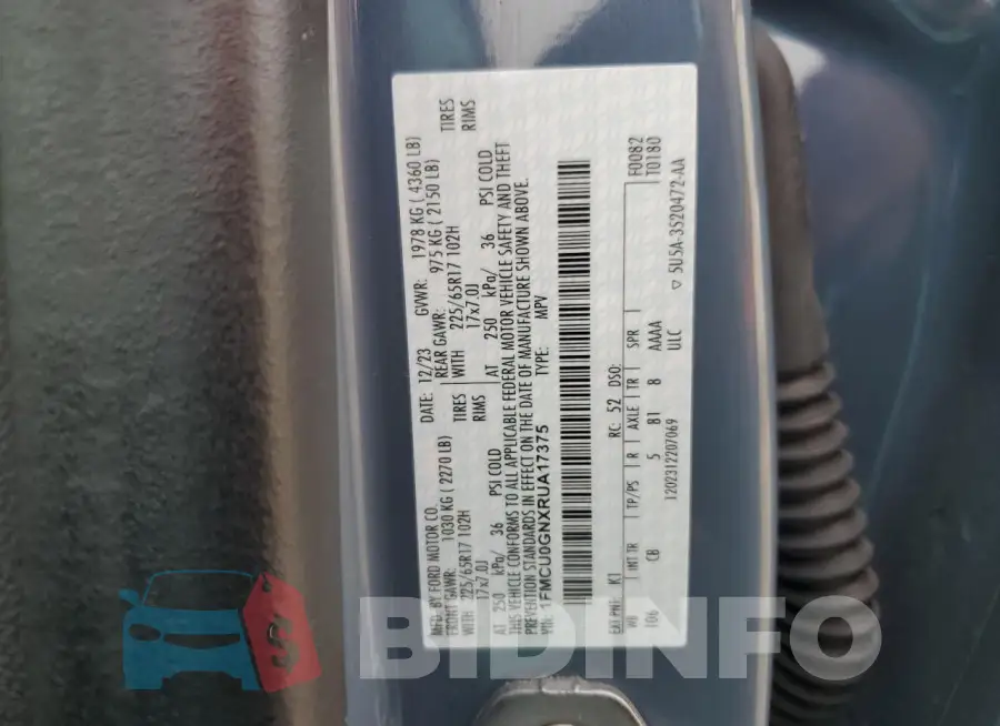 1FMCU0GNXRUA17375 Photo# 13