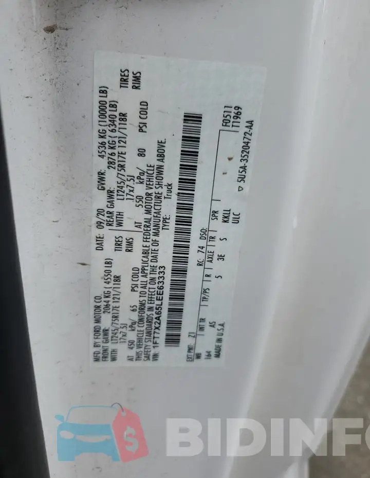 1FT7X2A65LEE63333 Photo# 12