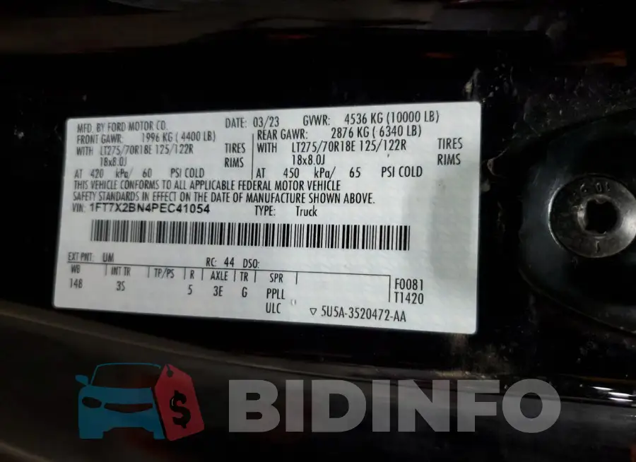 1FT7X2BN4PEC41054 Photo# 12