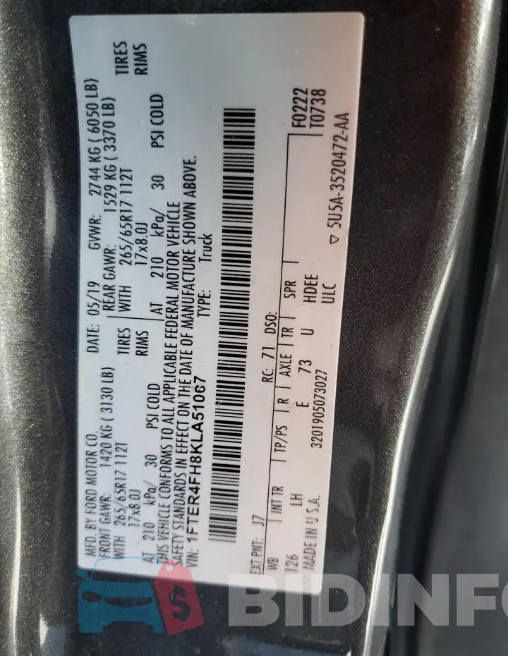1FTER4FH8KLA51067 Photo# 12