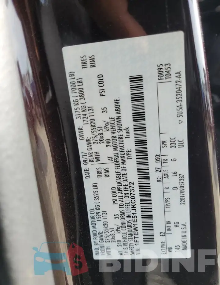 1FTEW1E51JKC07372 Photo# 12