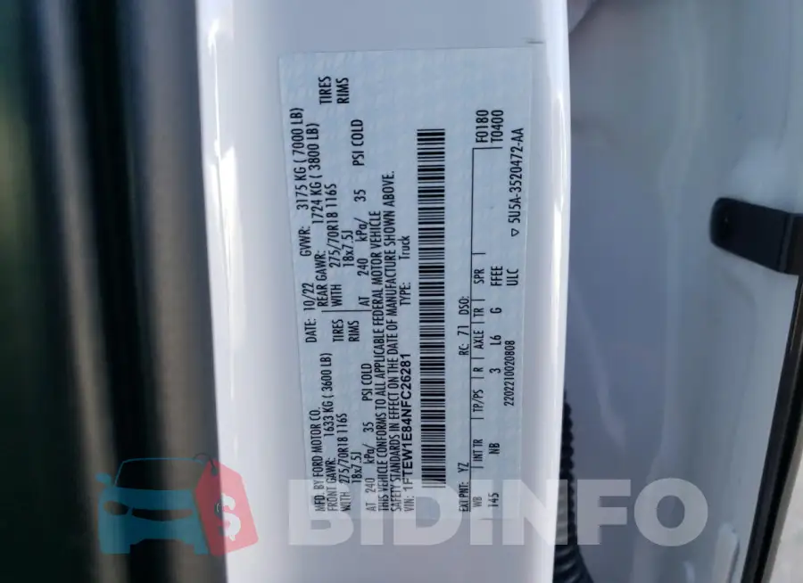 1FTEW1E84NFC26281 Photo# 12