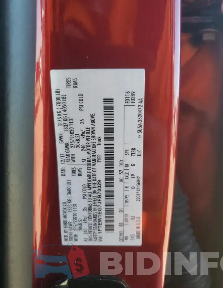1FTEW1EG7JFB70029 Photo# 12