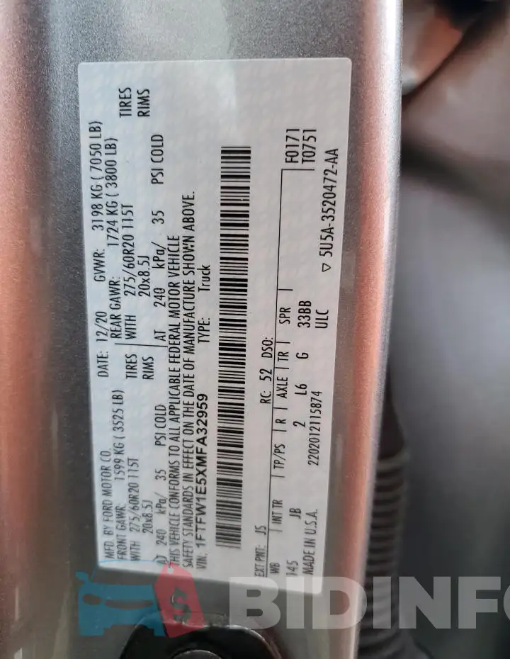 1FTFW1E5XMFA32959 Photo# 12