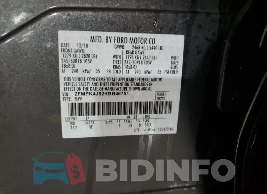 2FMPK4J92KBB46751 Photo# 13