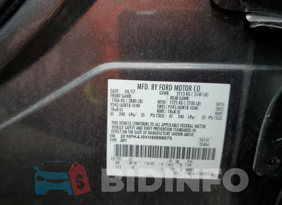 2FMPK4J9XHBB88979 Photo# 13