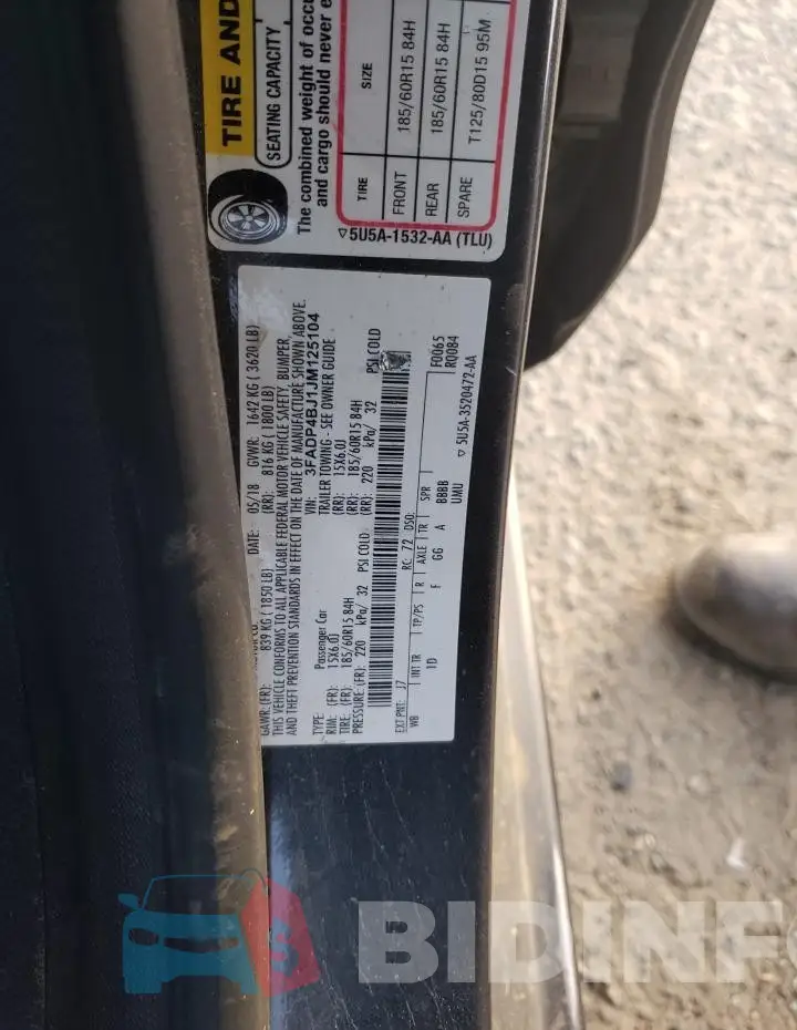3FADP4BJ1JM125104 Photo# 12