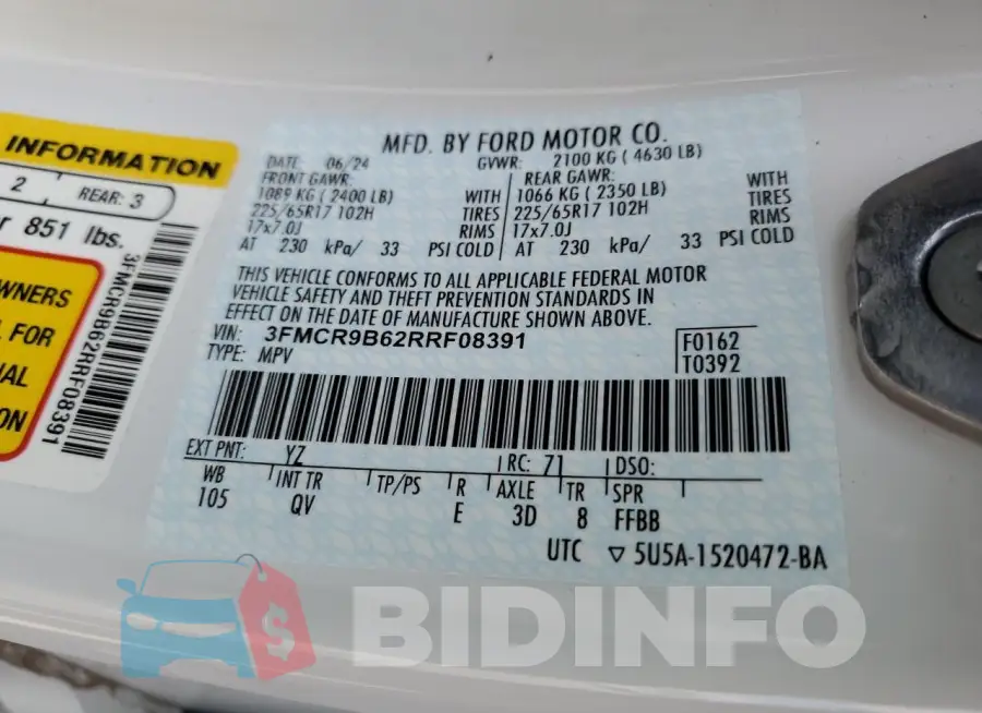 3FMCR9B62RRF08391 Photo# 13