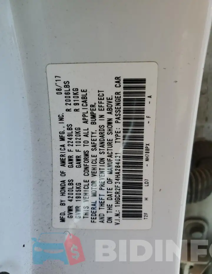 1HGCR2F34HA284031 Photo# 13