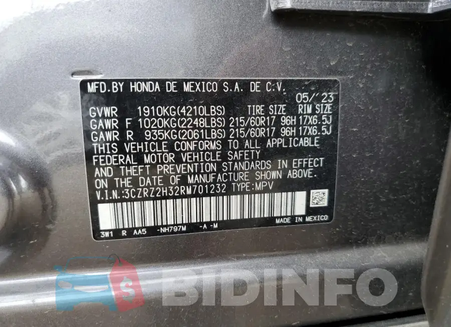 3CZRZ2H32RM701232 Photo# 13