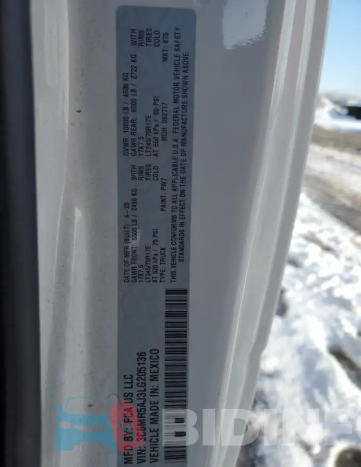 3C6MR5AJ3LG205136 Photo# 12