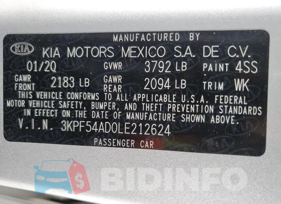 3KPF54AD0LE212624 Photo# 12