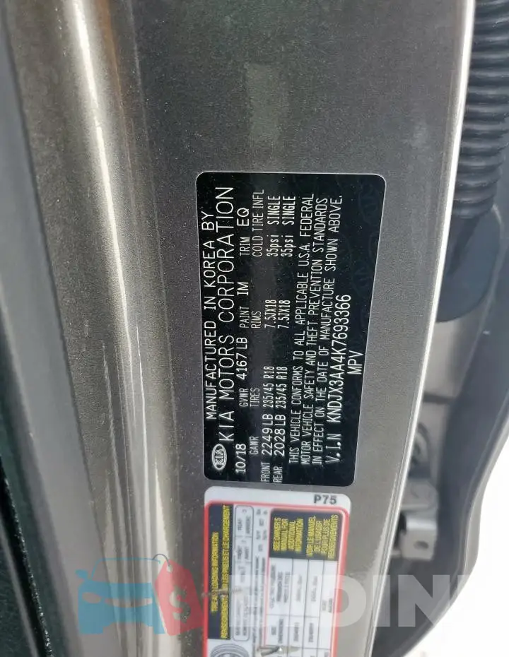 KNDJX3AA4K7693366 Photo# 13