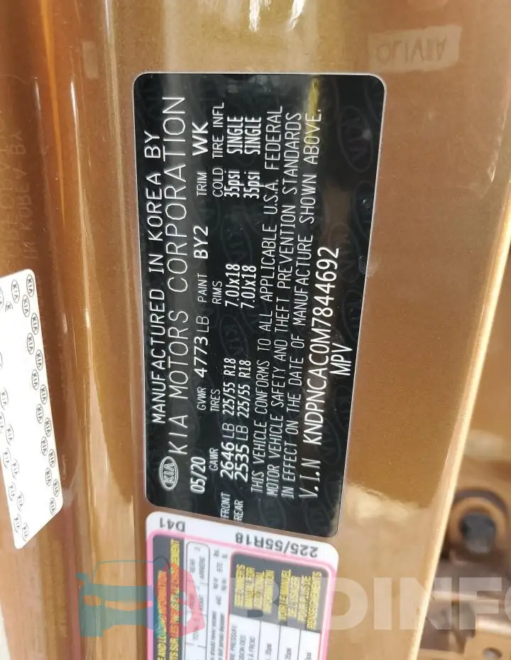 KNDPNCAC0M7844692 Photo# 13