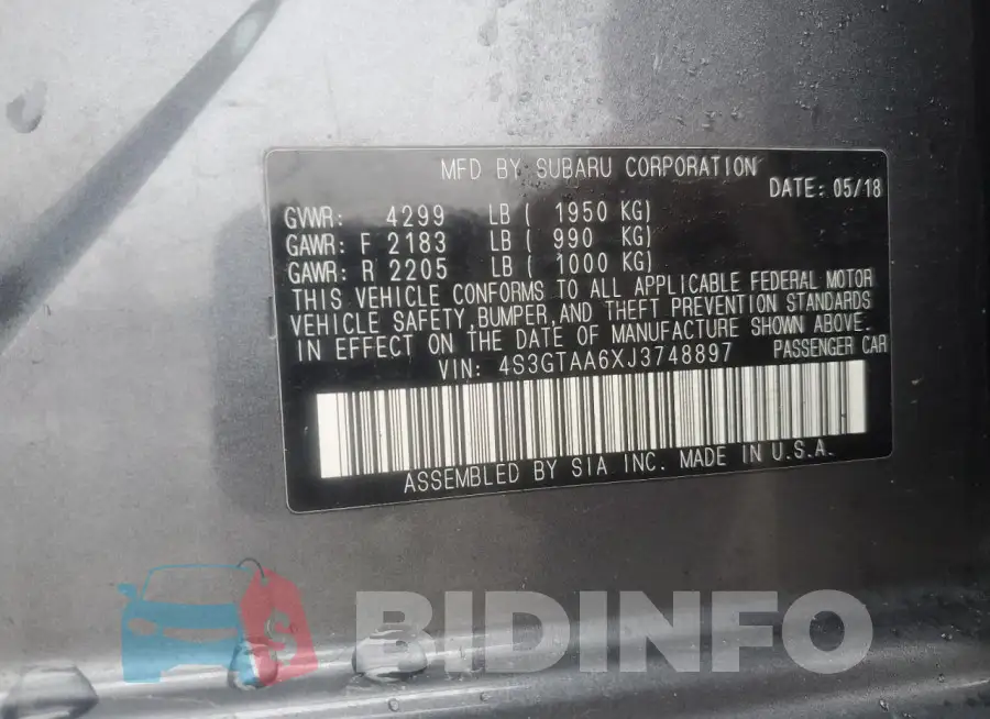4S3GTAA6XJ3748897 Photo# 12