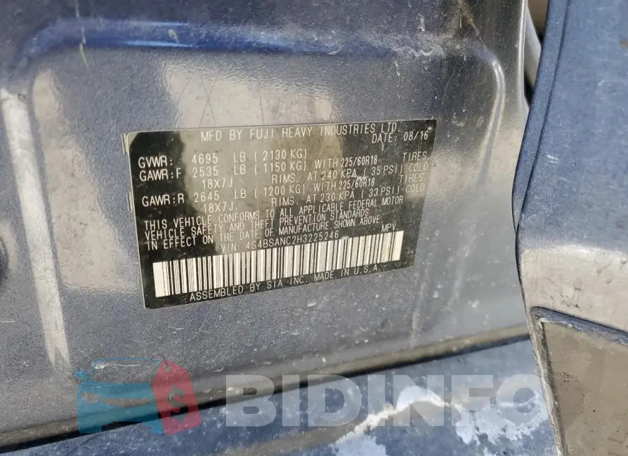 4S4BSANC2H3225246 Photo# 13
