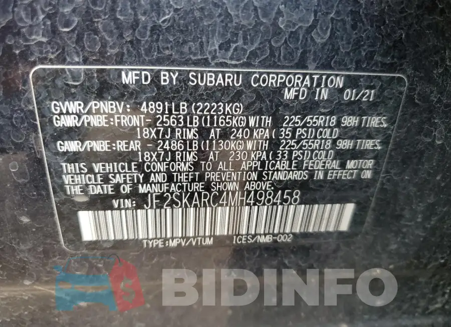 JF2SKARC4MH498458 Photo# 13